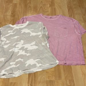 pink and camo crop tops